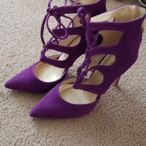 Purple pointed toe heels